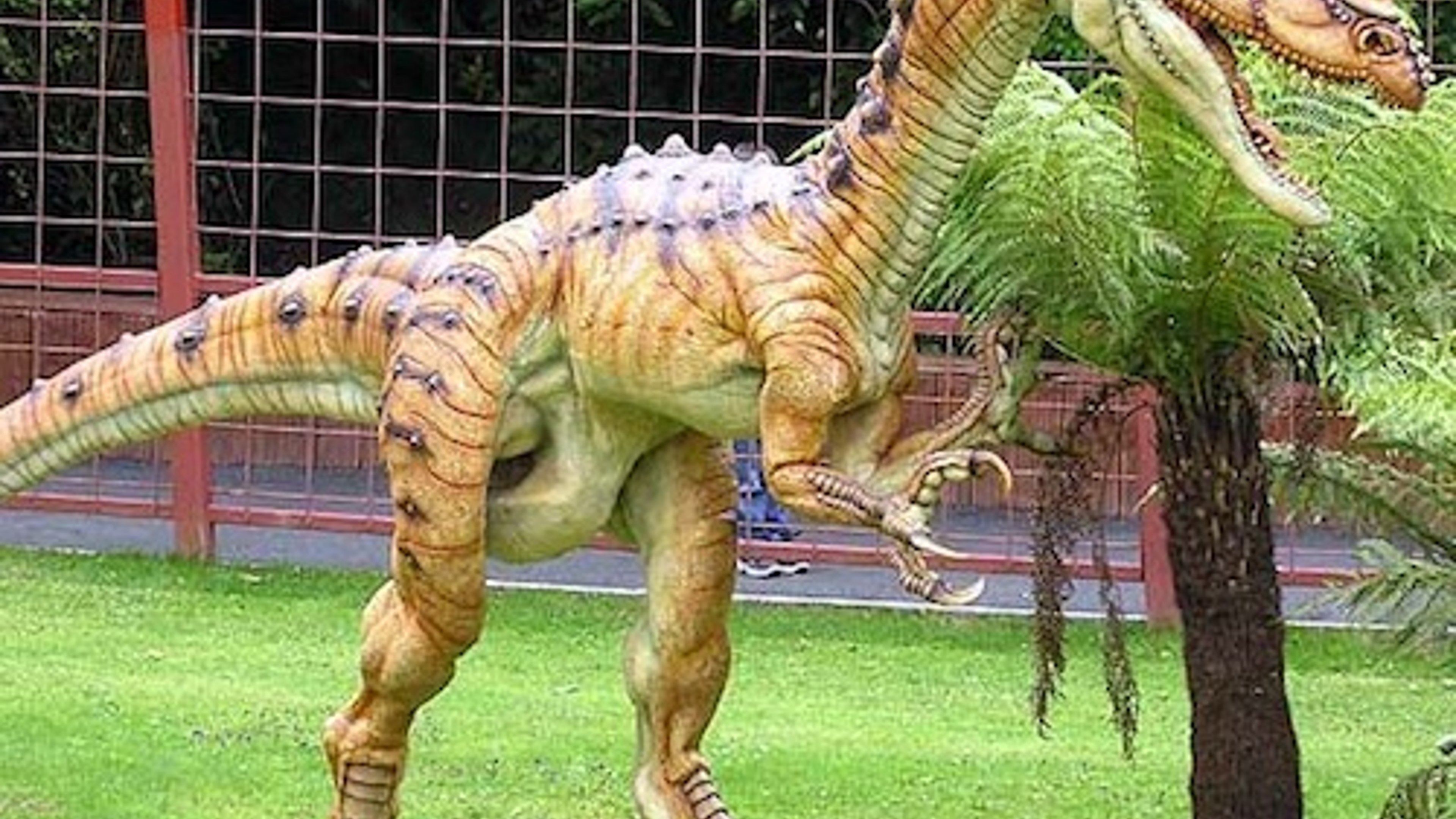 A dinosaur at the park