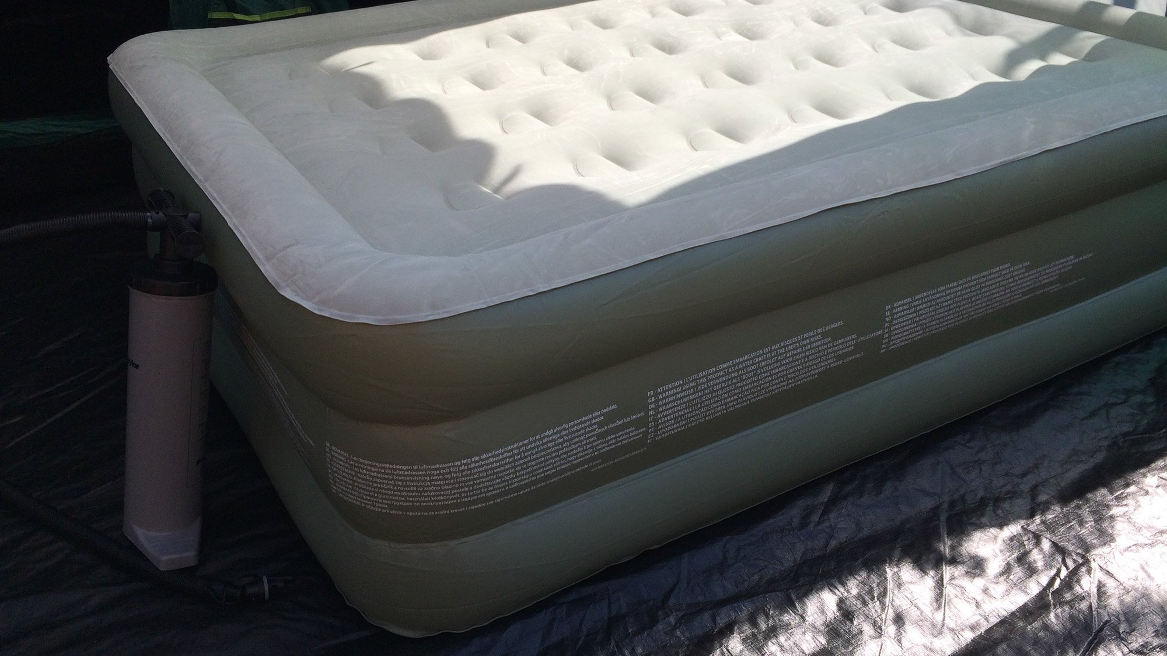 Photo of an inflated air bed