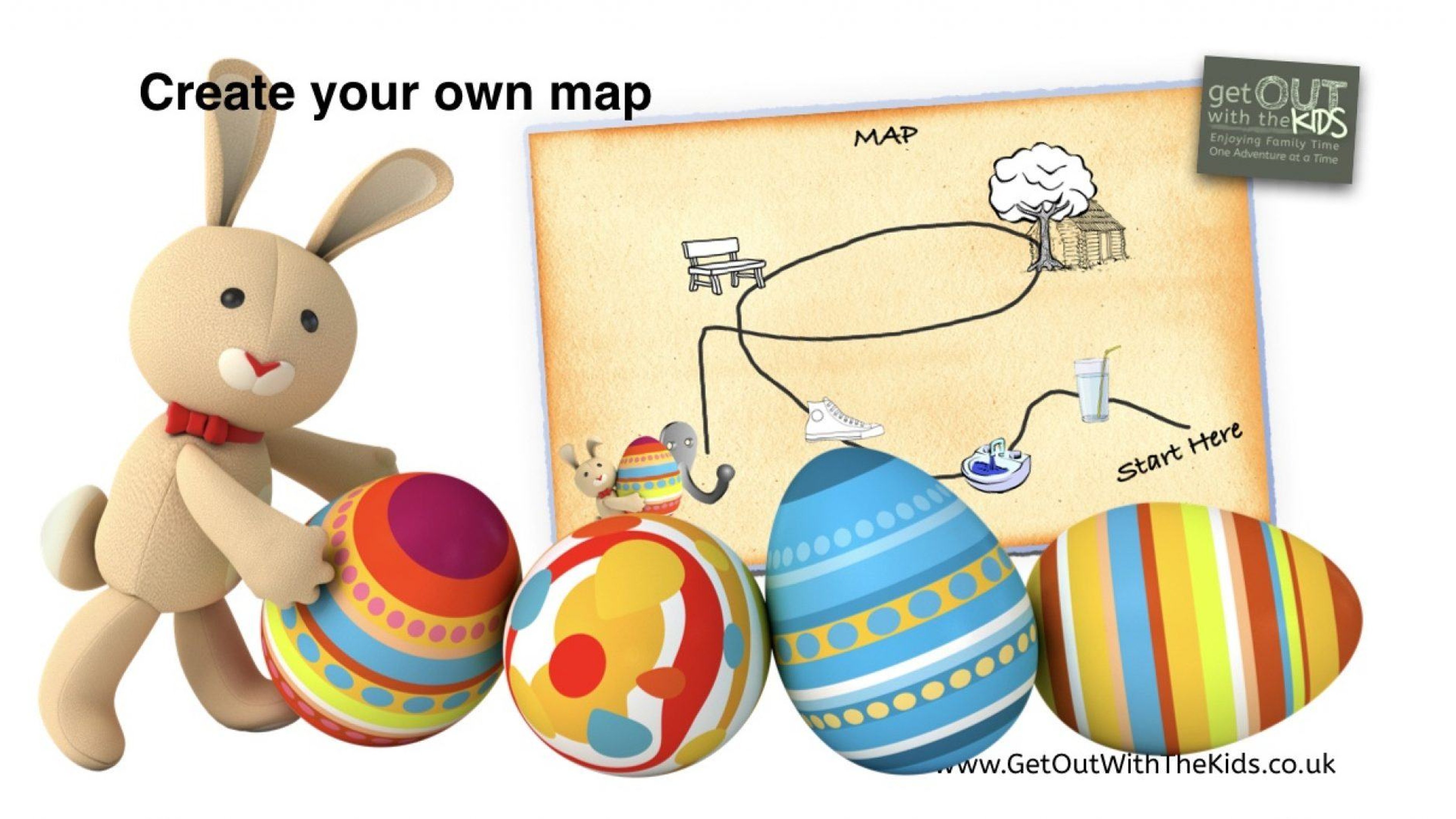 Download and print this map background, then draw a map for an Easter-themed treasure hunt.