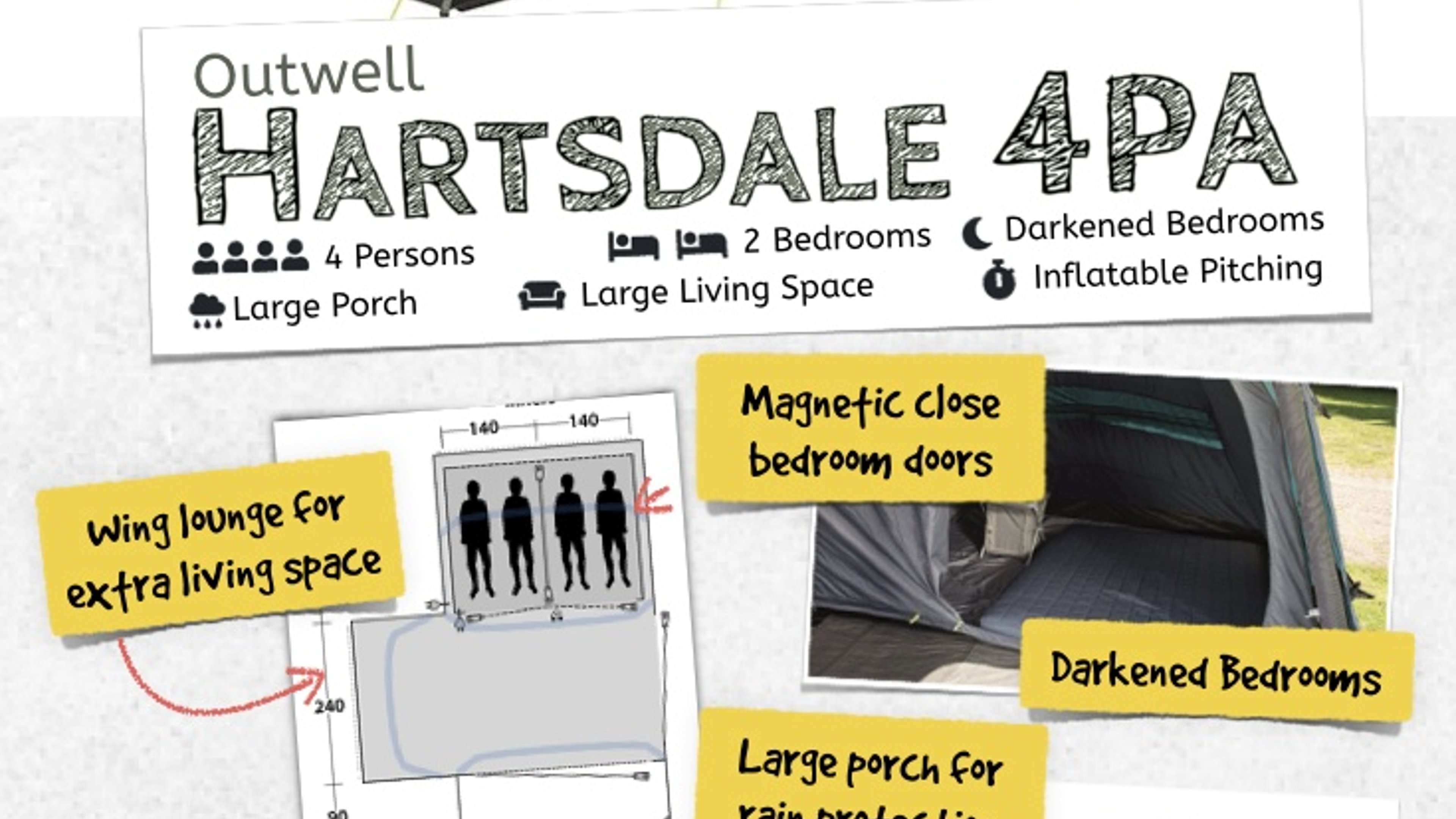 Outwell Hartsdale 4PA Tent Info