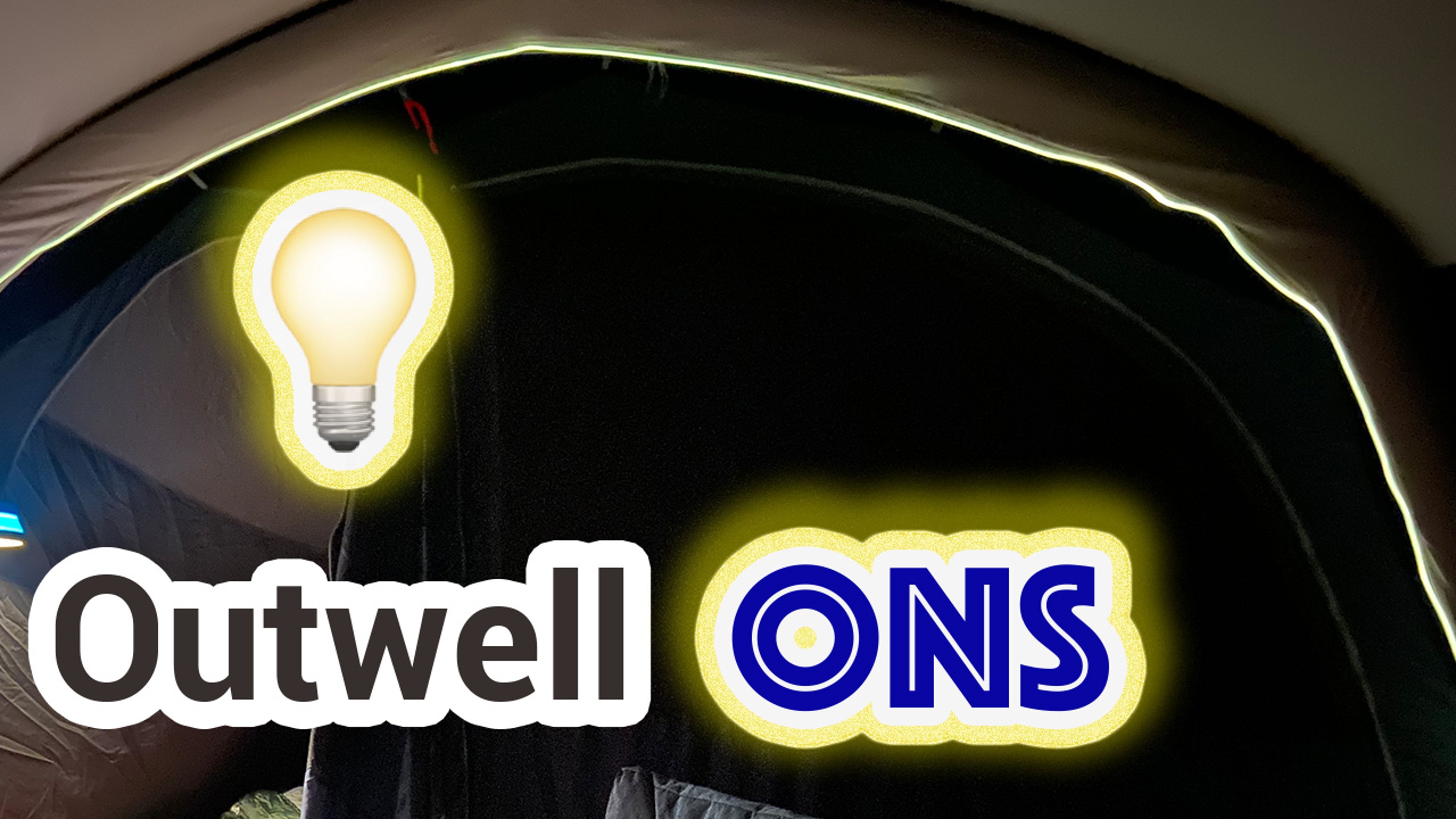 Tent lit up with the Outwell ONS Nightlight System