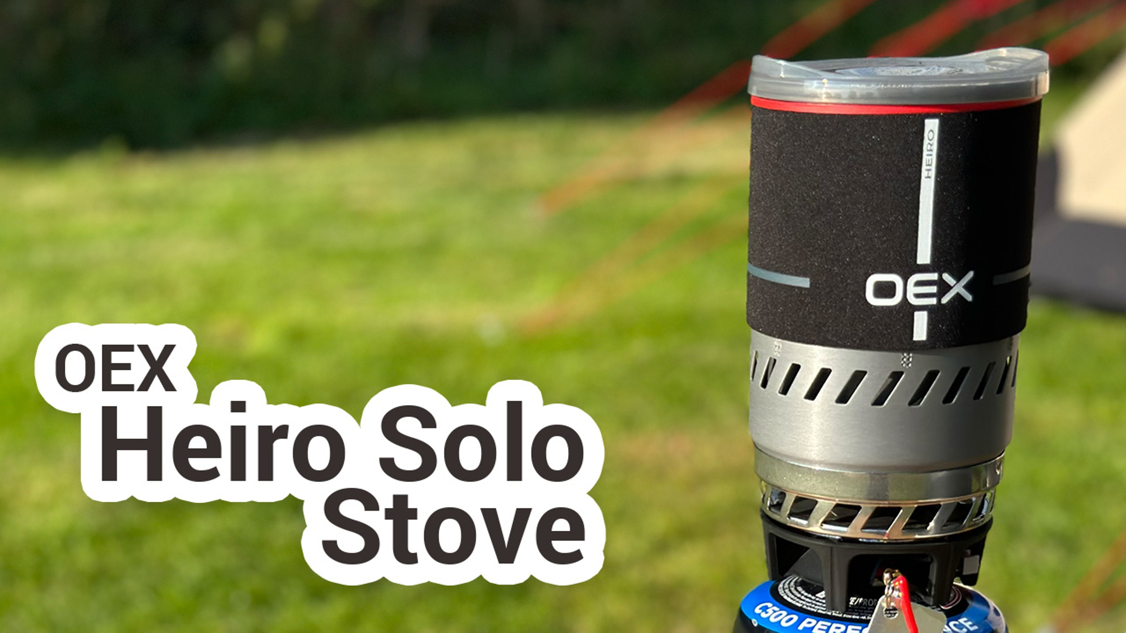 The OEX Heiro solo stove standing upright