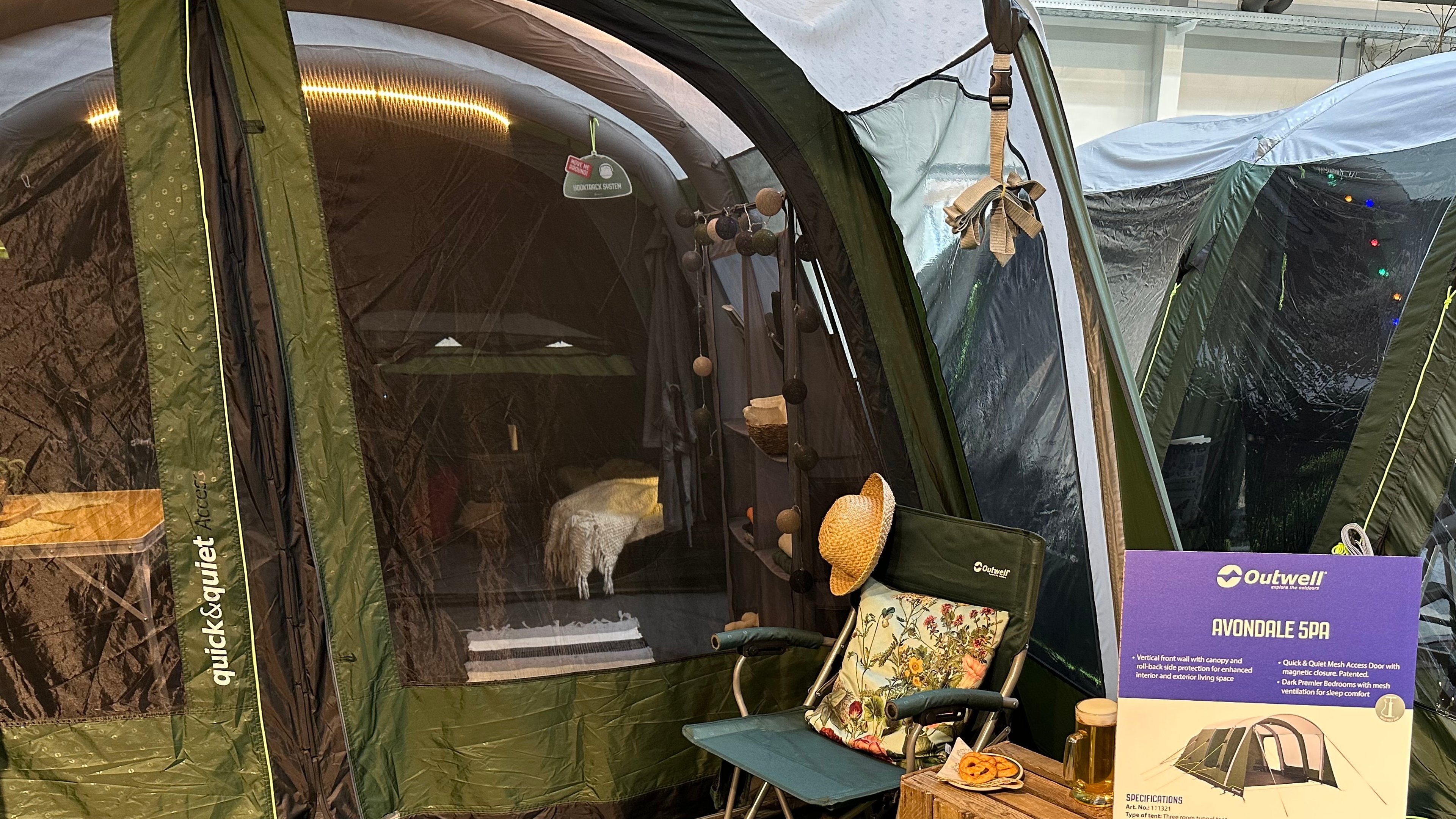 View of inside the Outwell Avondale 5PA tent