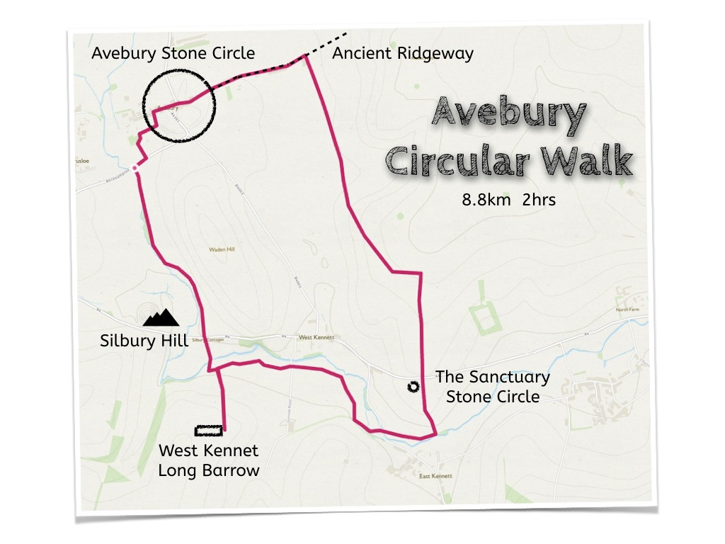 Avebury Circular Walk Route Map
