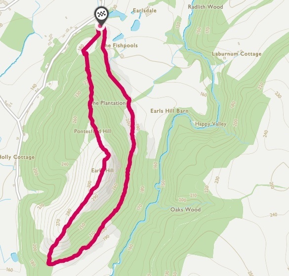 2 Hills and 2 Hill Forts: Pontesford and Earl's Hill Walk in Shropshire Route Map