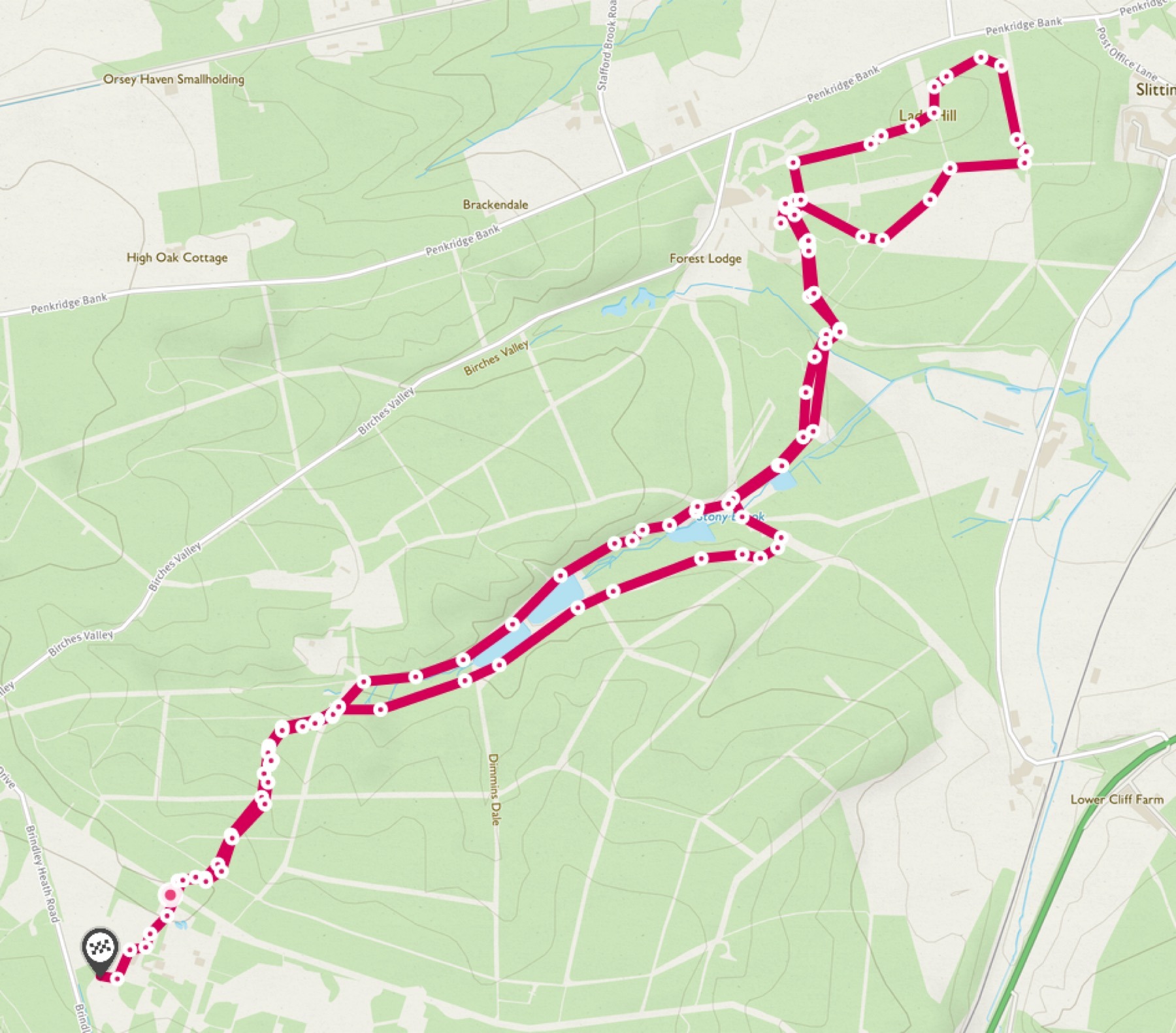 Cannock Chase Family-Friendly MTB Trails Route Map
