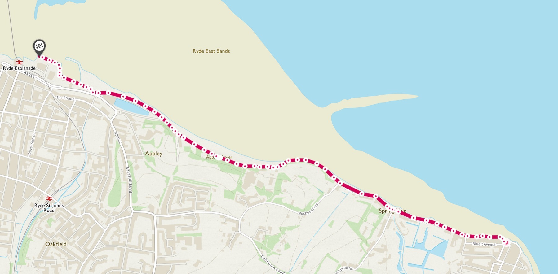 Seaview to Ryde Coastal Walk Route Map
