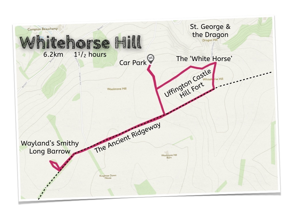 Whitehorse Hill Walk (with a Dragon!) Route Map