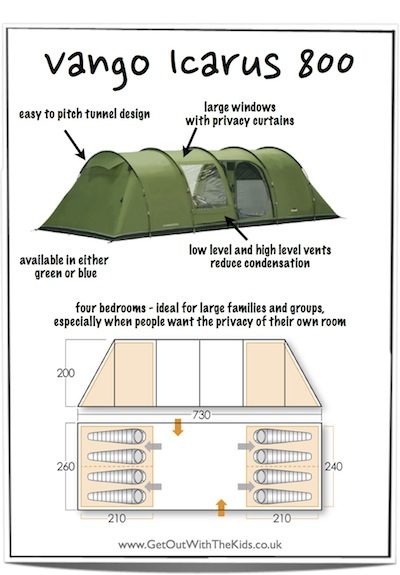 The Vango Icarus 800 &#8211; 8 person 4 bedroom tent