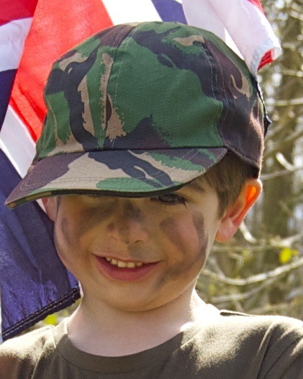 Kids Camo Face Paint and Hat