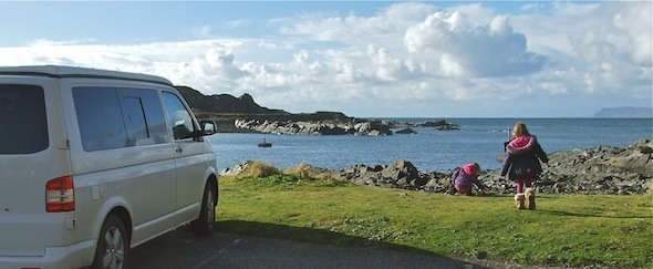 The T5 Campervan and the kids exploring Scotland