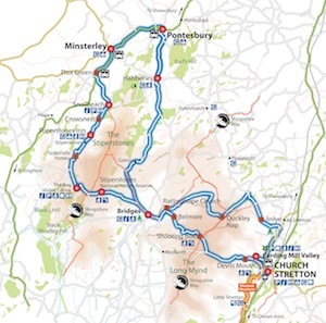 The Stiperstones Shuttlebus Route