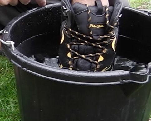 Peter Storm Ormskirk Boots in a bucket of water