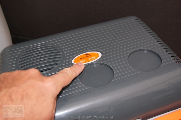 Easy Camp powered coolbox hot or cold button