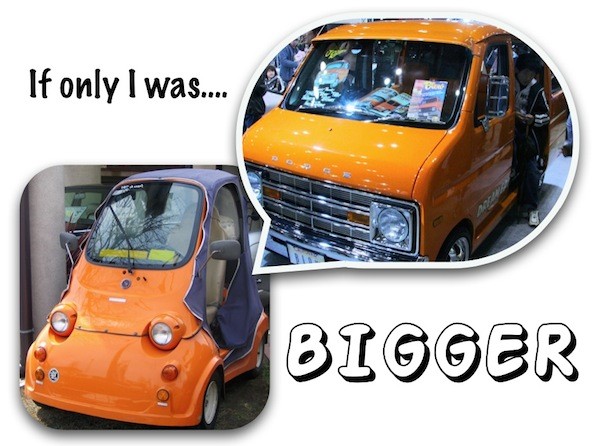 A small car and a bigger van