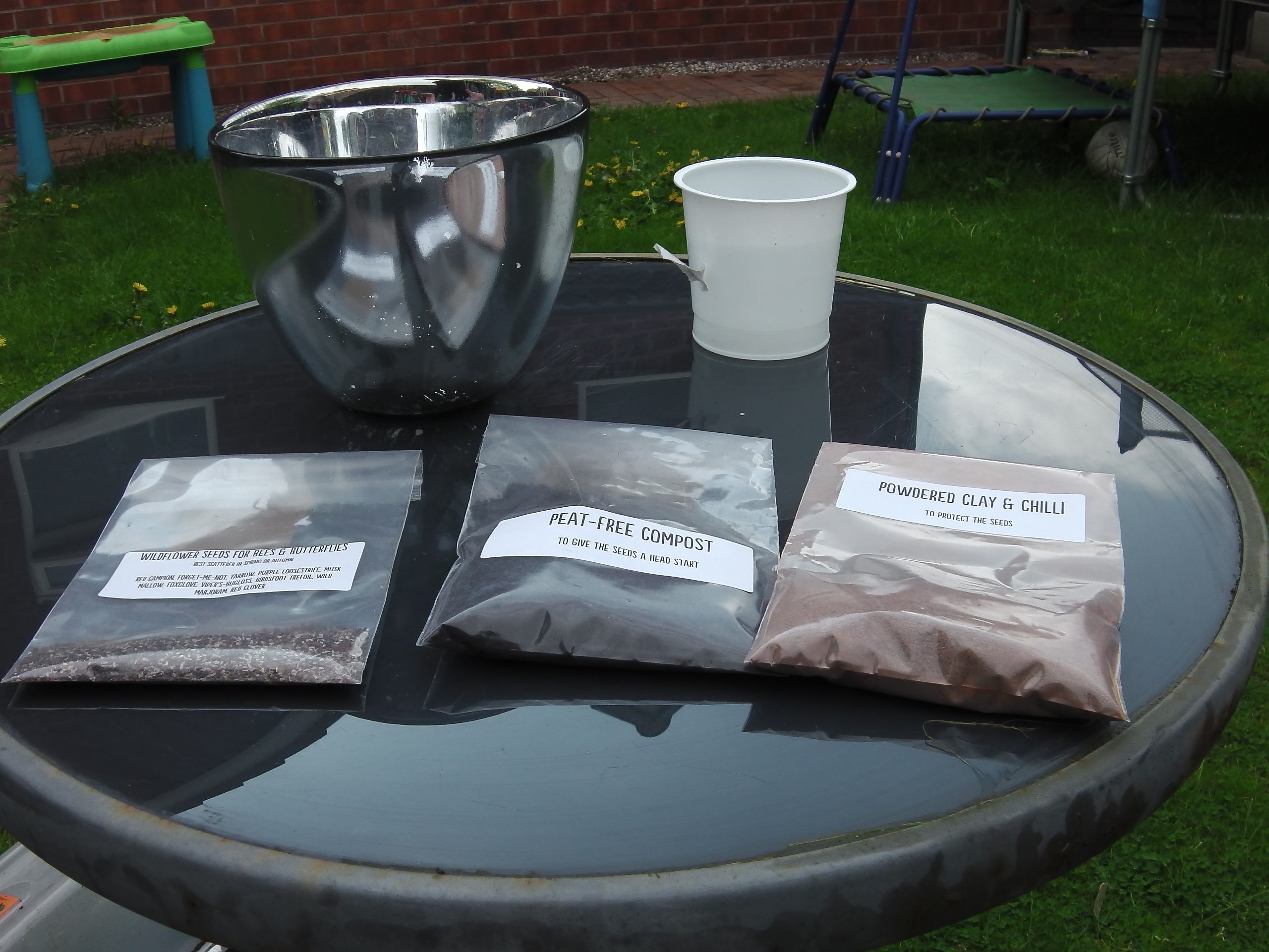 Seedball kit contents - everything you need to make your seed balls