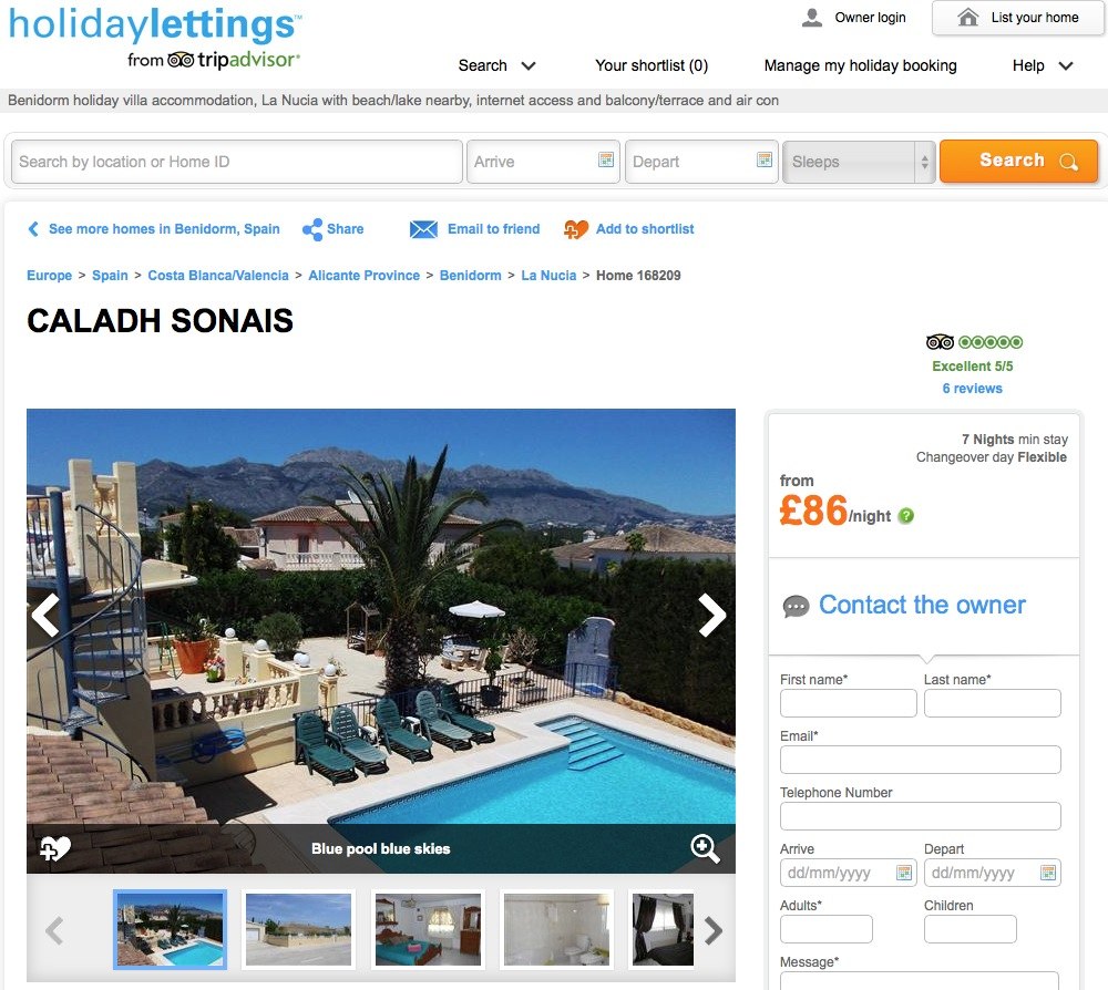 Booking a villa in Spain with Holiday Lettings