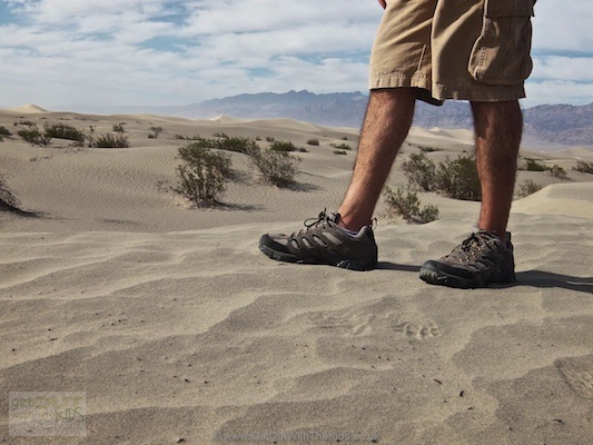 Wearing my Moab shoes in Death Valley