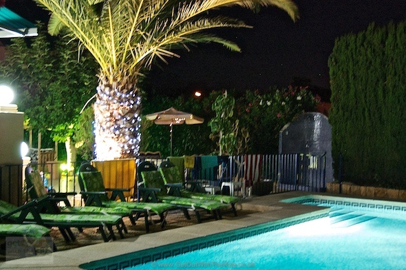 Villa pool at night