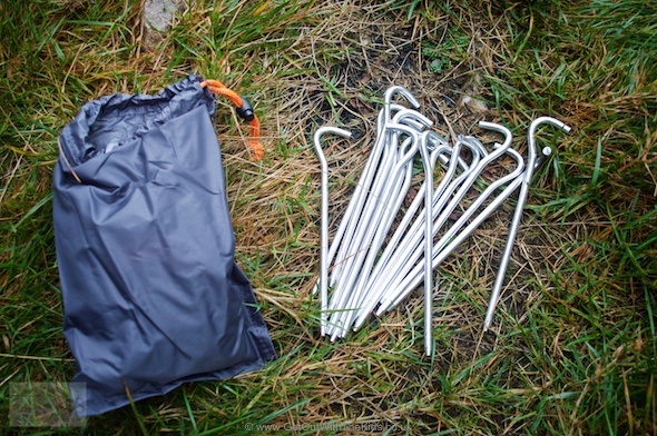 The bag of tent pegs