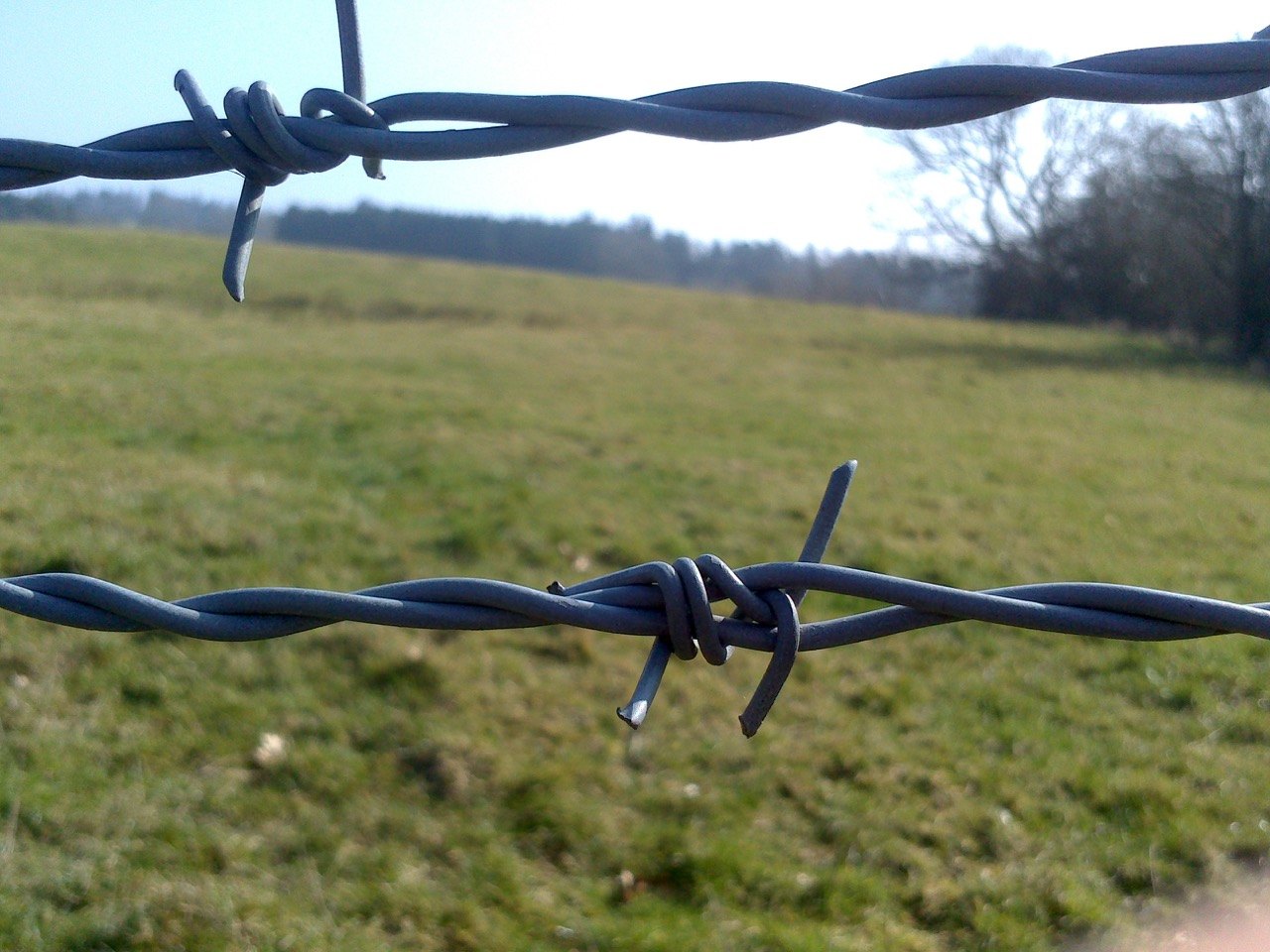 Crossing fields - beware of barbed wire