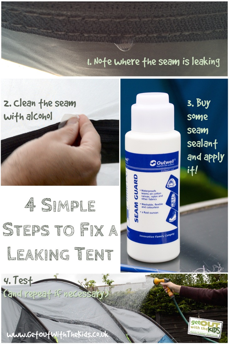 4 steps to fix a leaking tent seam