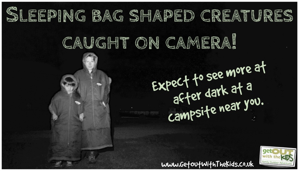 Sleeping bag shaped creatures walking the campsite