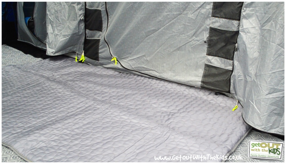 Outwell Heated Carpet in the tent