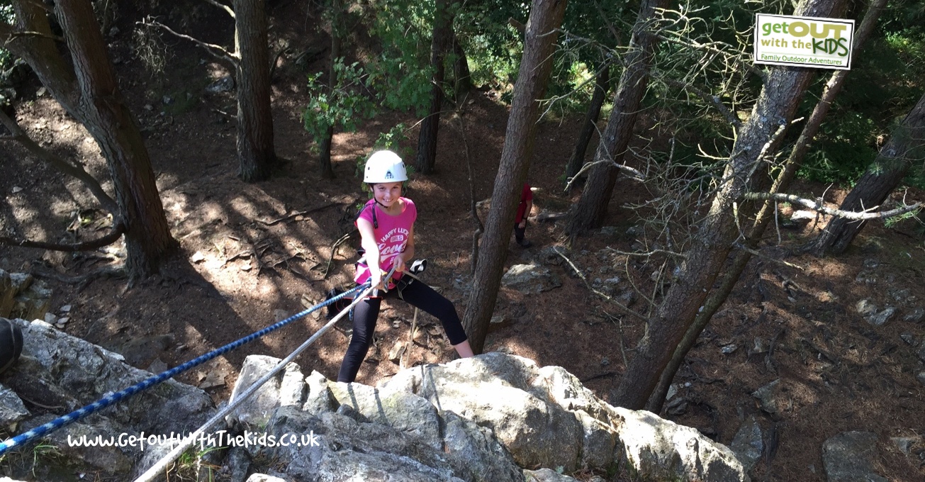 Abseiling down the cliff