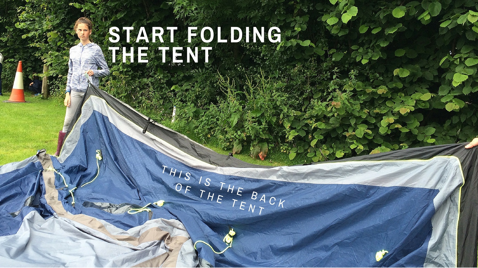 Start folding the tent
