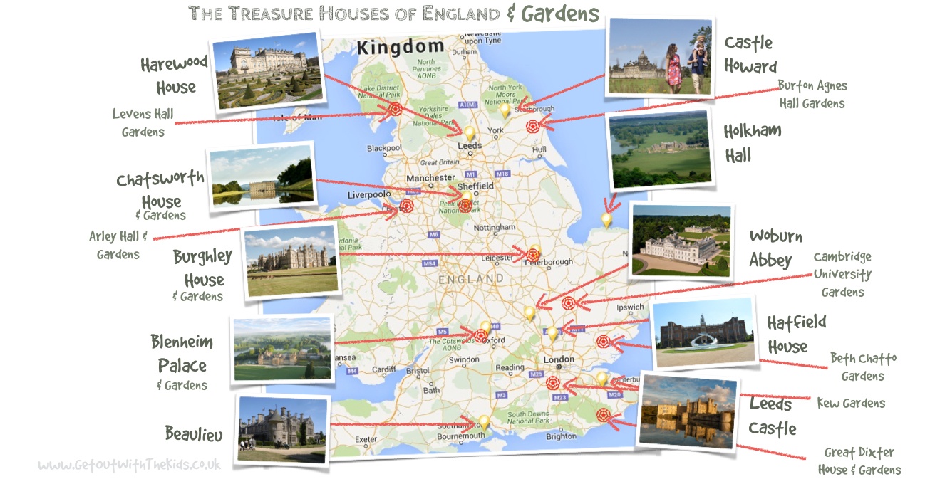 Treasure Houses and Gardens Map