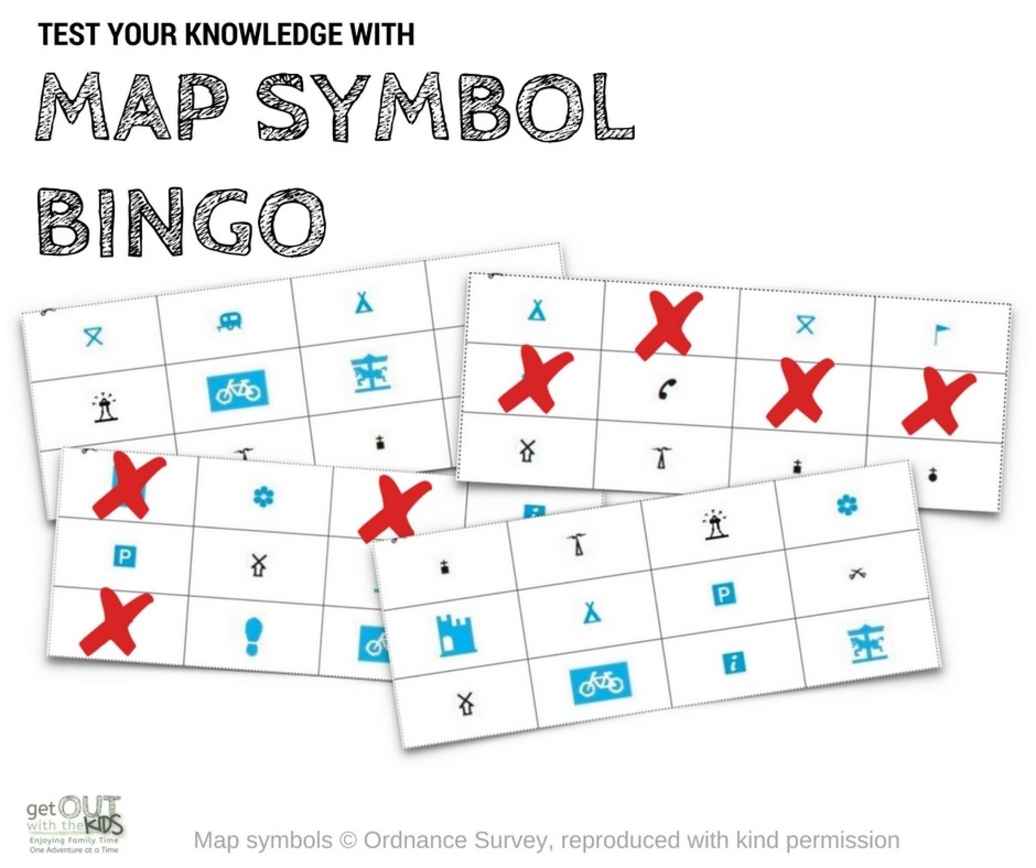This bingo game will test your knowledge of map symbols.

We have broken the game up into different levels, so you can start the kids off with something easy.

Want more of a challenge? Then try the more difficult levels.
