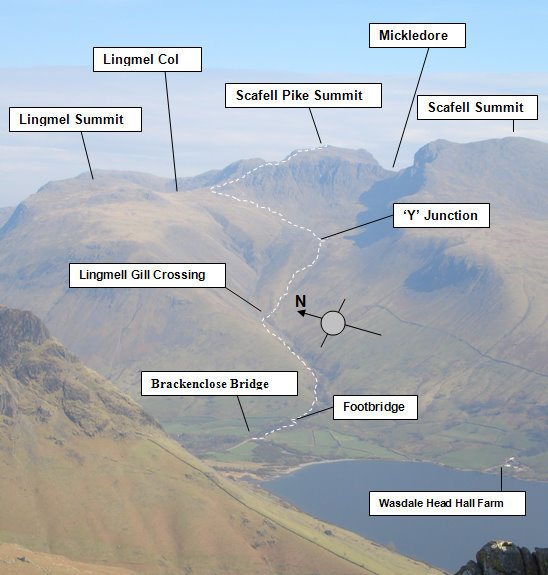 Route up Scafell Pike from Wasdale Mountain Rescue