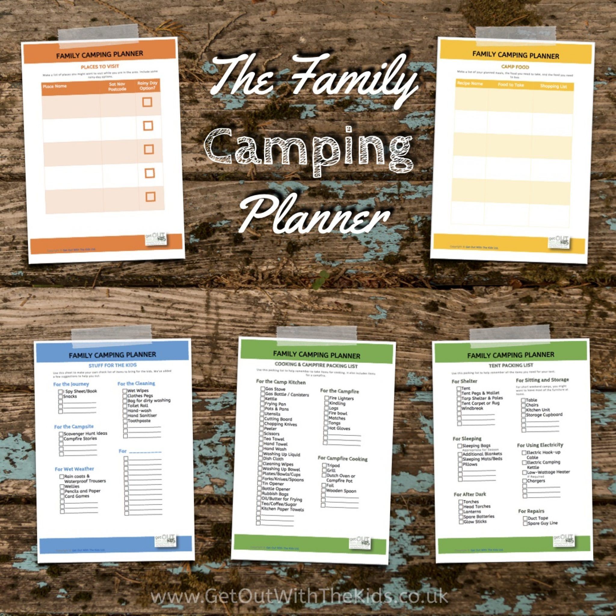 This planner has your camping packing checklist and a whole lot more. Download and print it out.