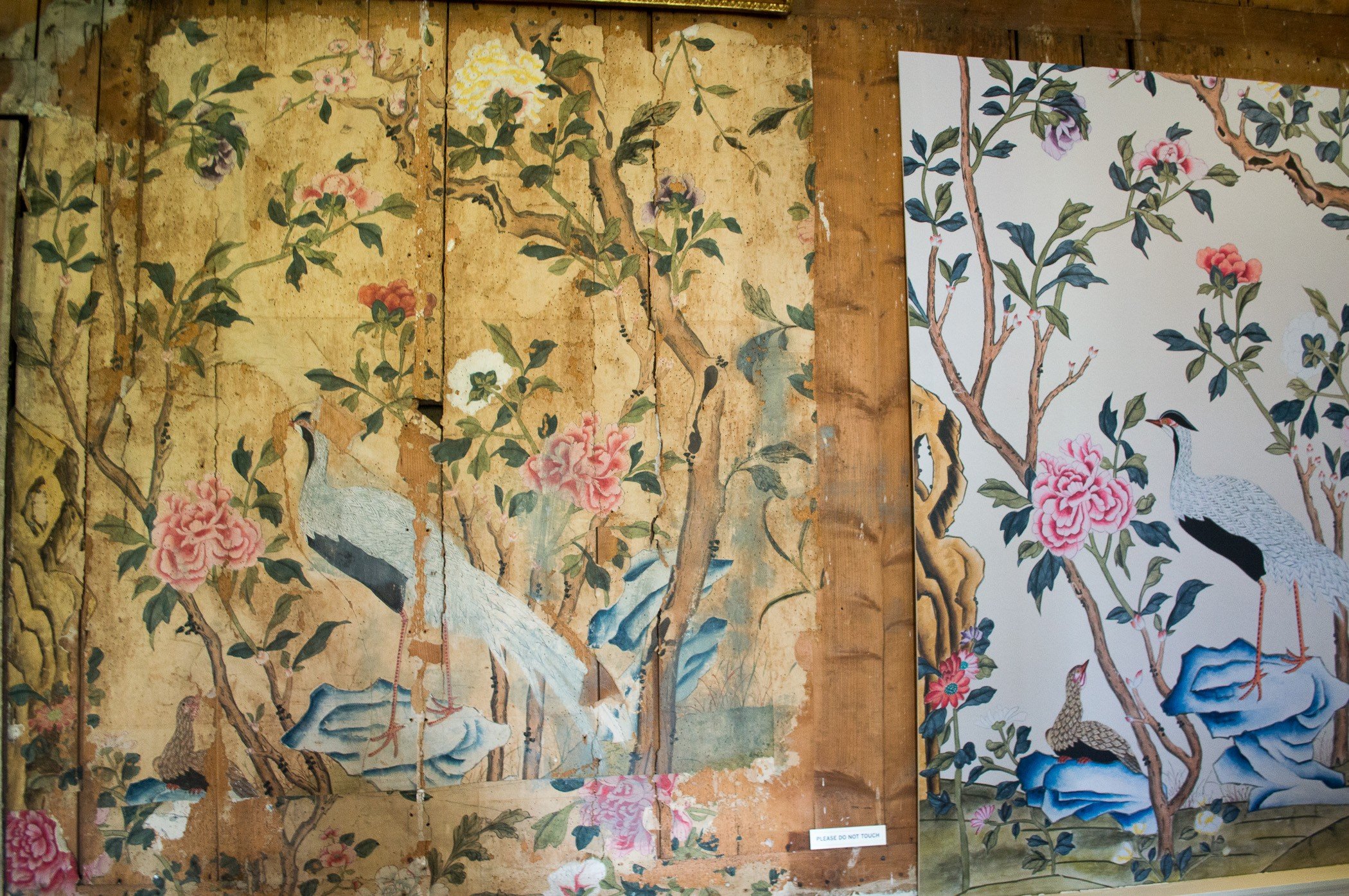 Old wallpaper at Woburn Abbey