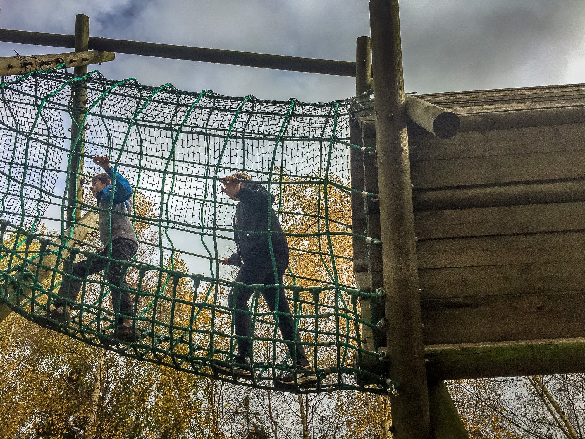 In the adventure play park at Conkers Discovery Centre