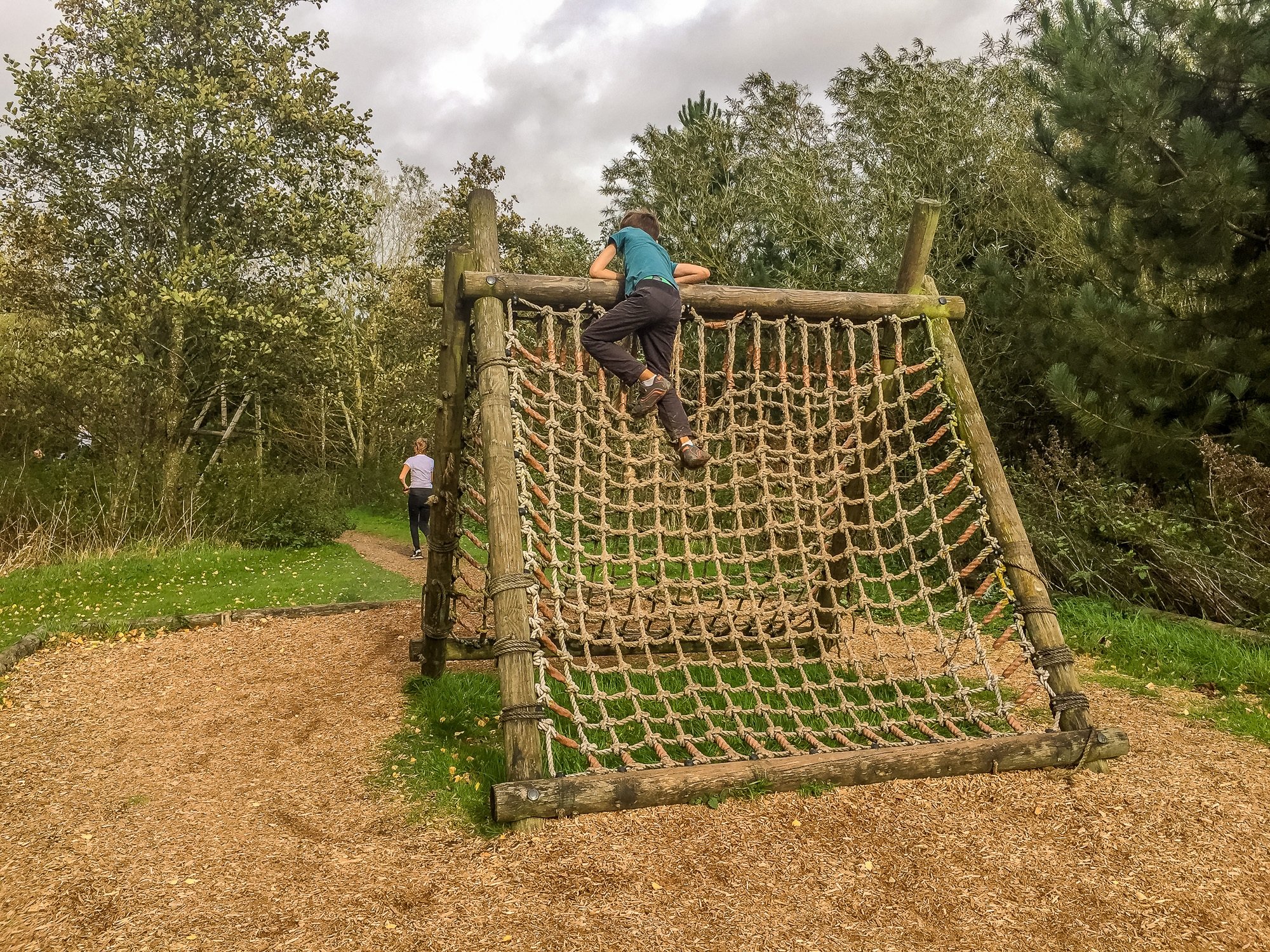 Tackling the assault course at Conkers