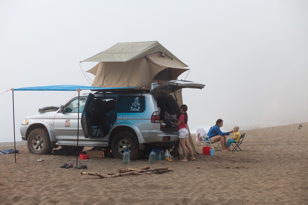 Family Rooftop tent camping