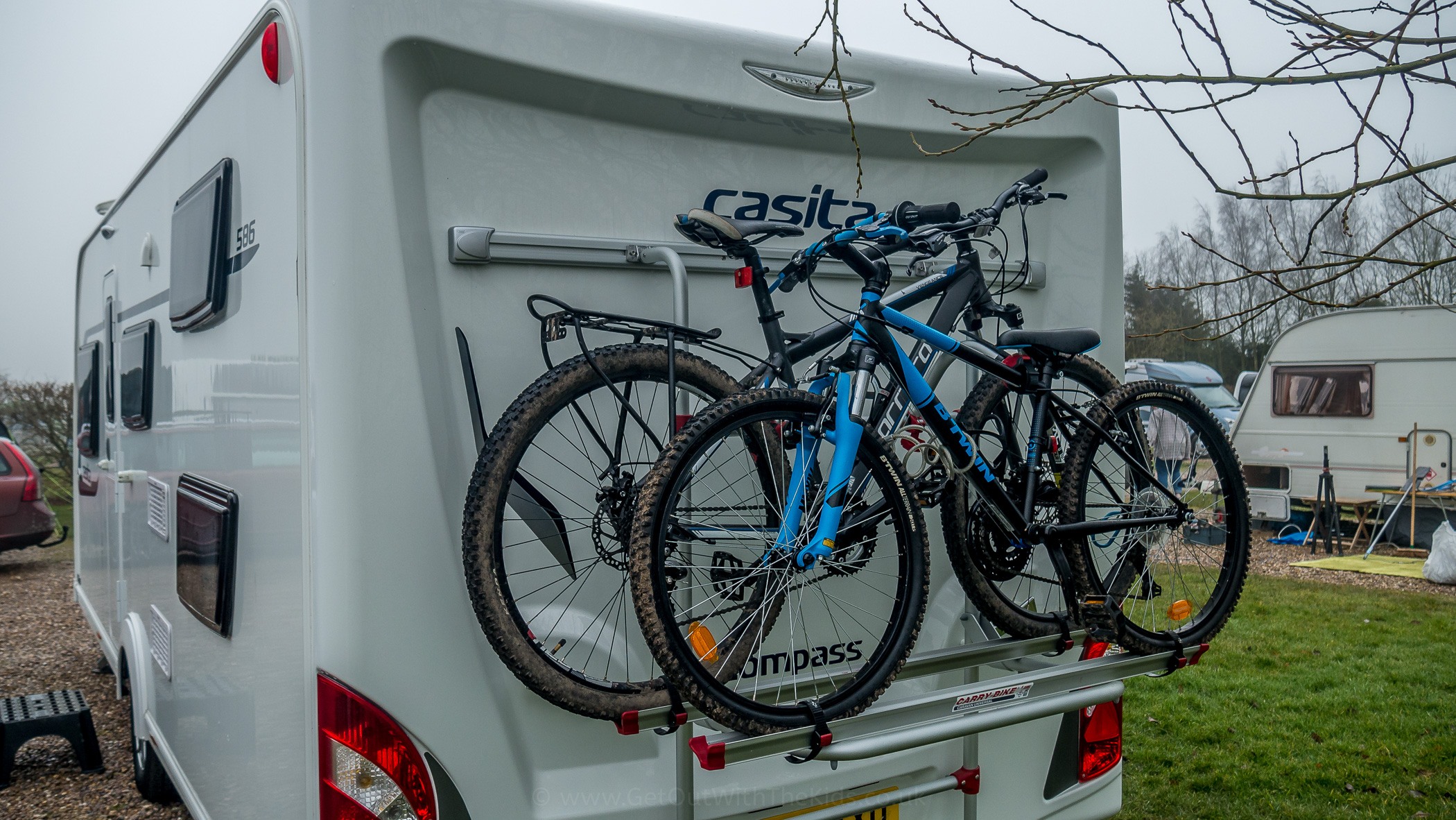 The bikes on the caravan