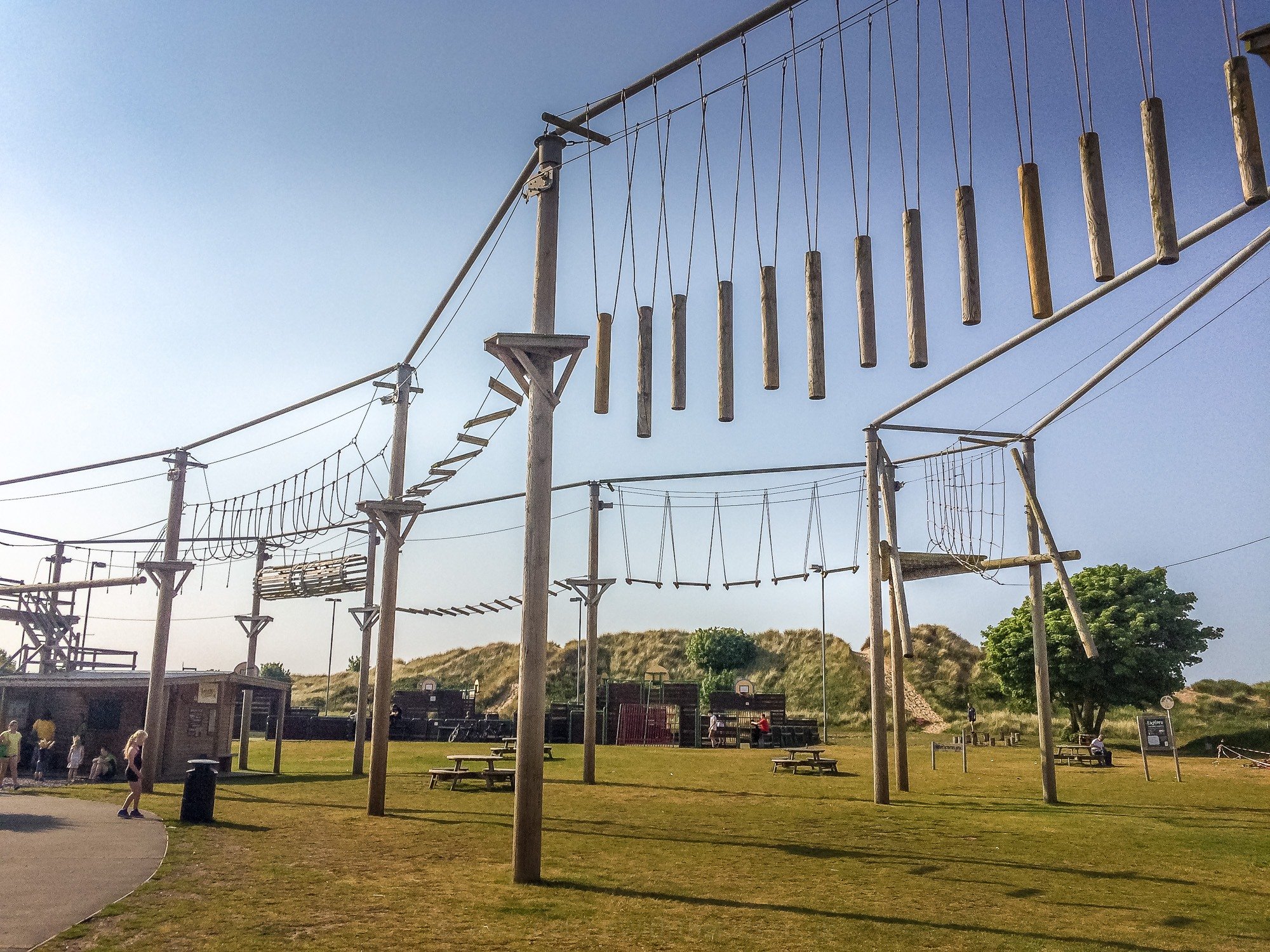 The high-ropes course at Presthaven holiday park.
