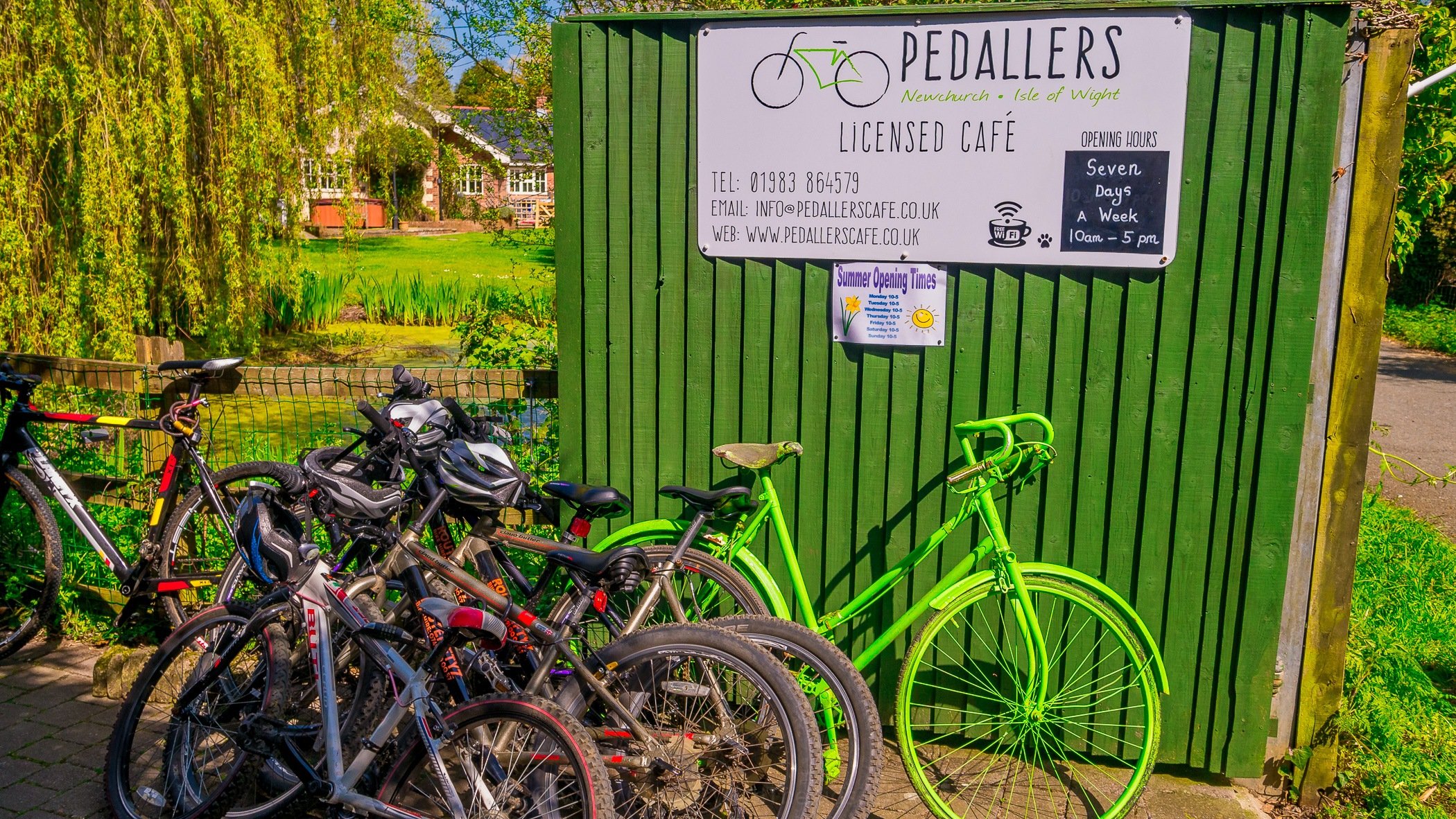 Stopping at the Pedallers Cafe