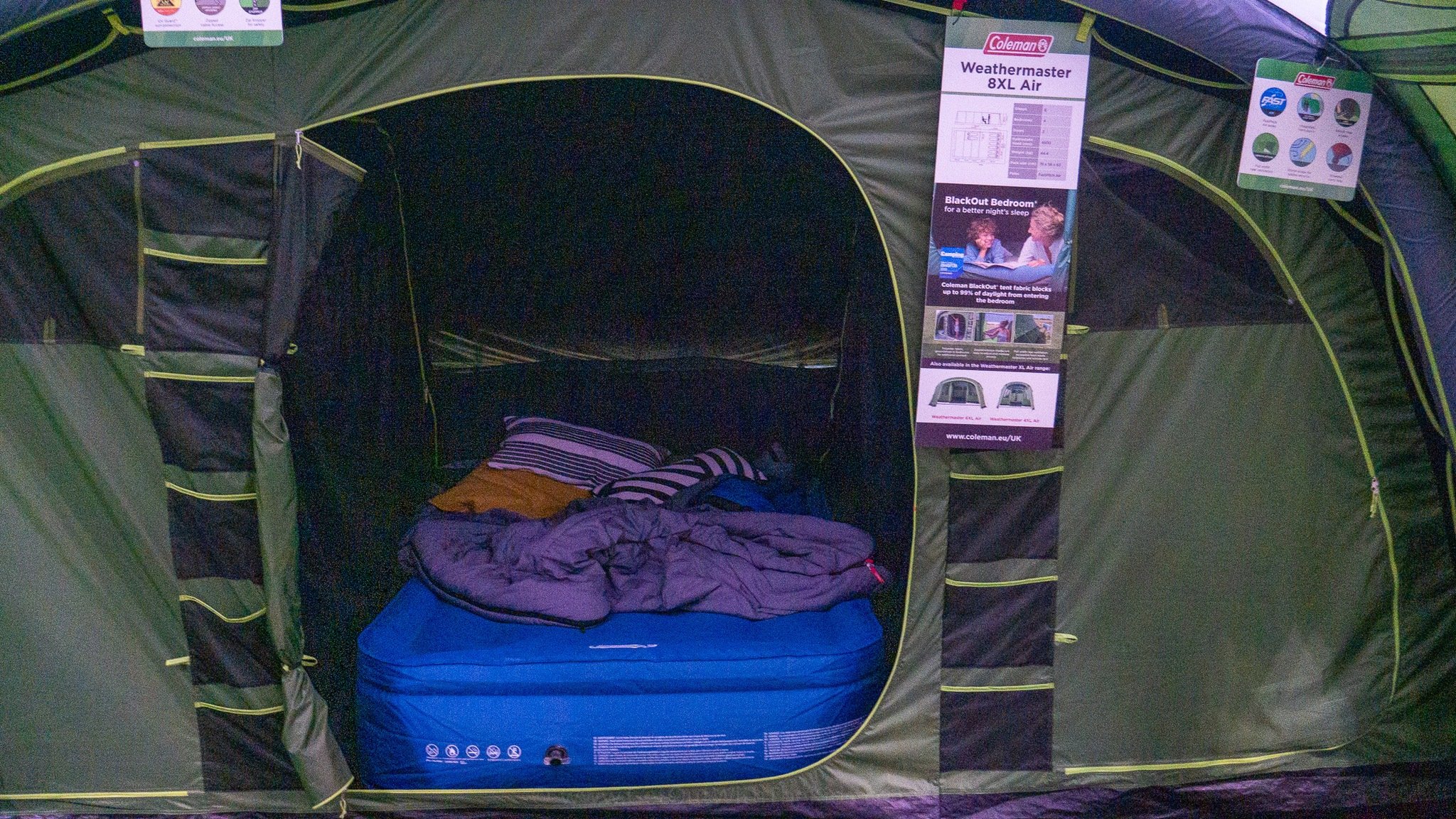Bedrooms in the Weathermaster 8XL tent