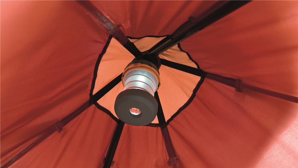 Lantern hanging point at top of tipi