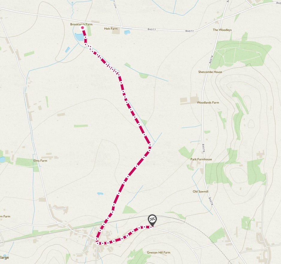  Winchcombe Campsite to Royal Oak Gretton Walk Map