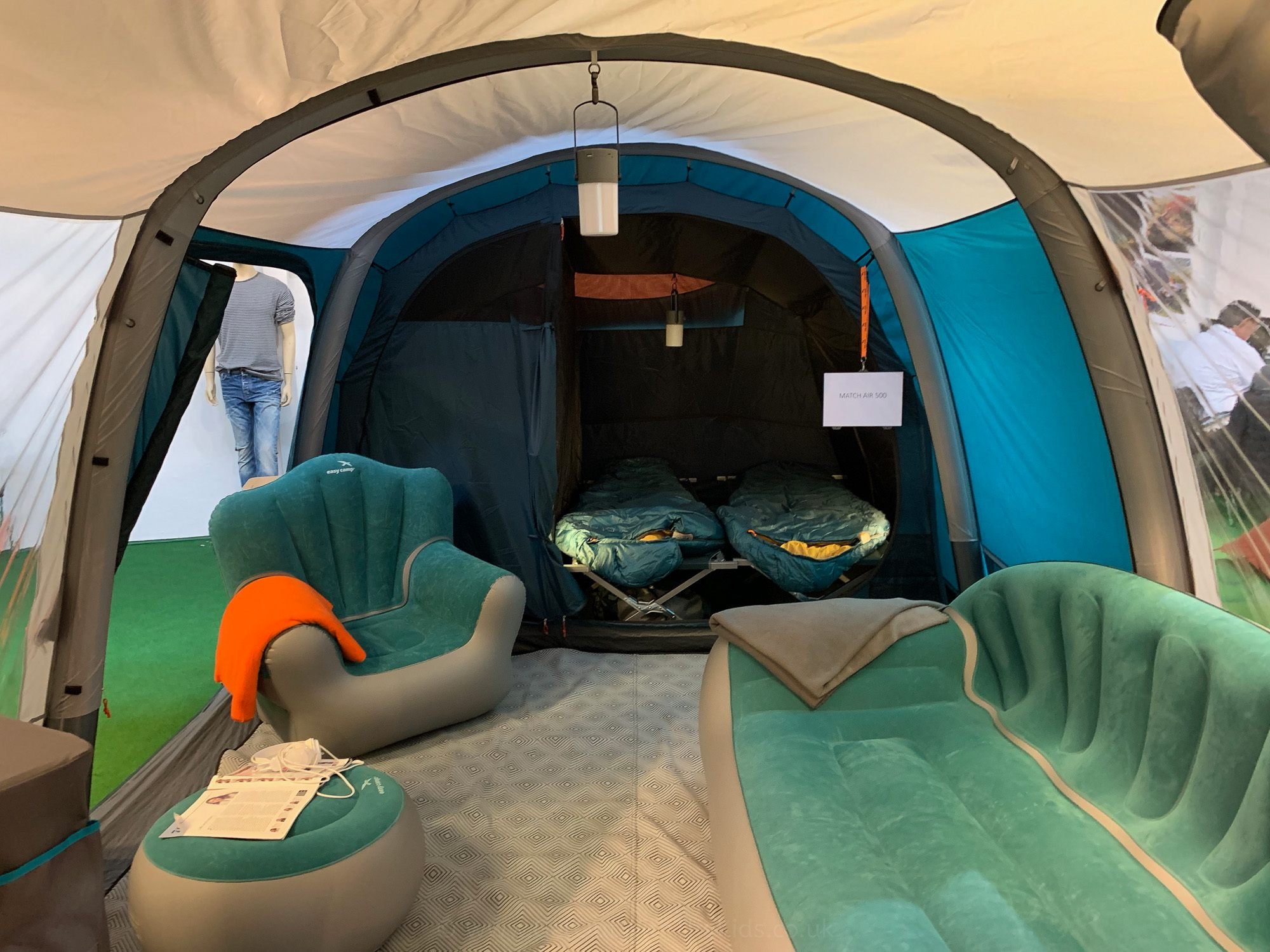 Inside the Easy Camp Match Air 500 Tent