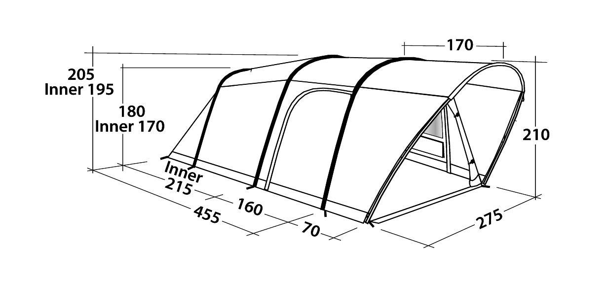 Robens Birdseye 500 Tent Dimensions