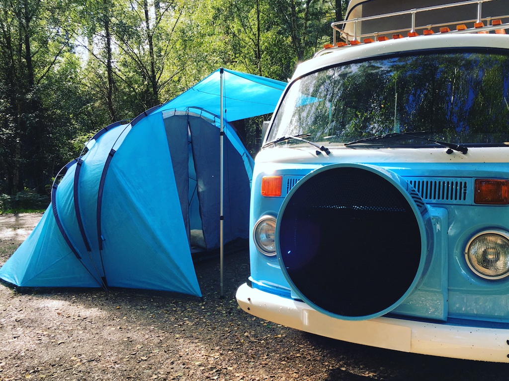 The SheltaPod attached to a campervan