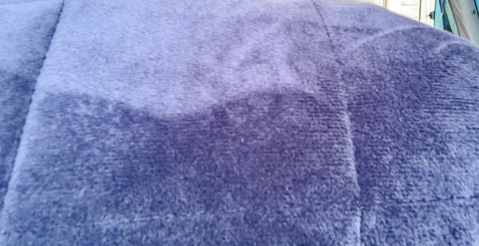 Close-up photo of the fabric top