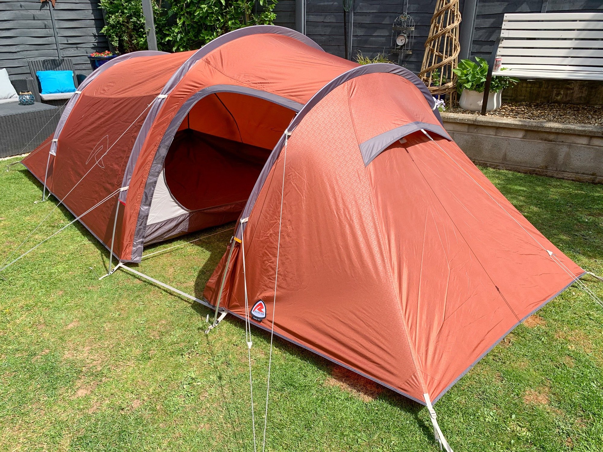 The tent pitched