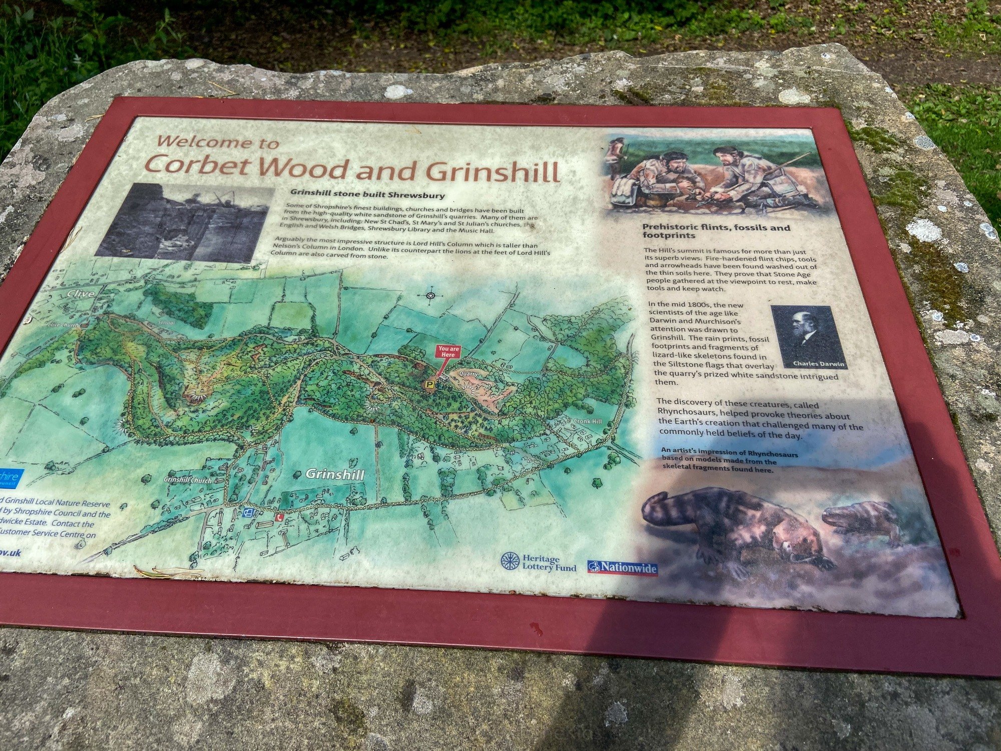  This board is in the Corbett Woods car park and shows some of the many trails you can take from there.